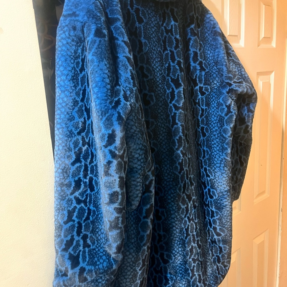 Blue and Black Animal Print Jacket